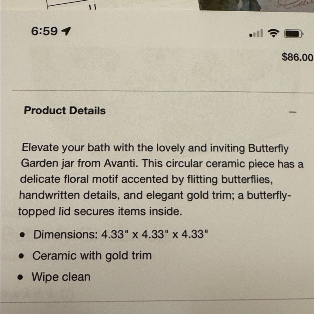 NWT Avanti Butterfly Garden Jar with Avanti Butterfly Garden Tray - Picture 11 of 13